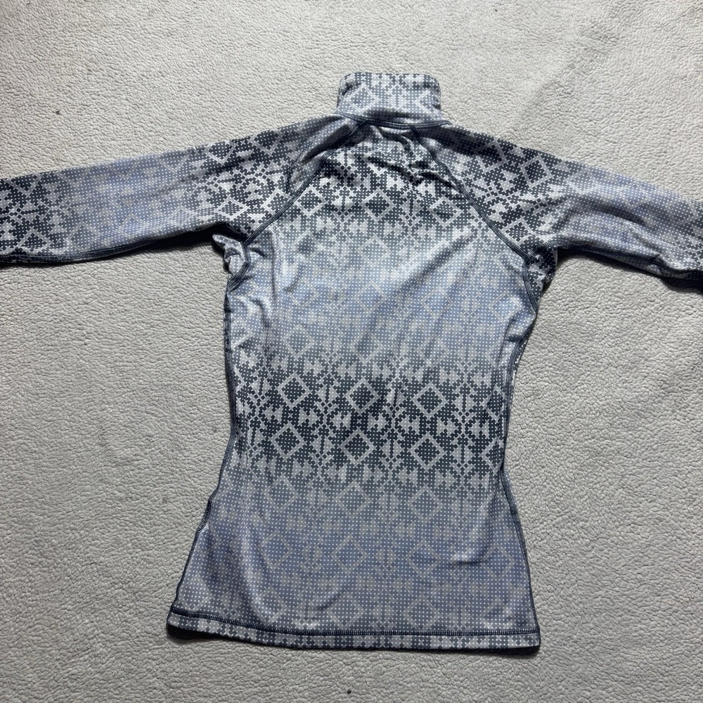 Nike Pro Top Womens Small Geometric Mock Neck 1/2 Zip Long Sleeve Pullover Gym - Picture 12 of 14